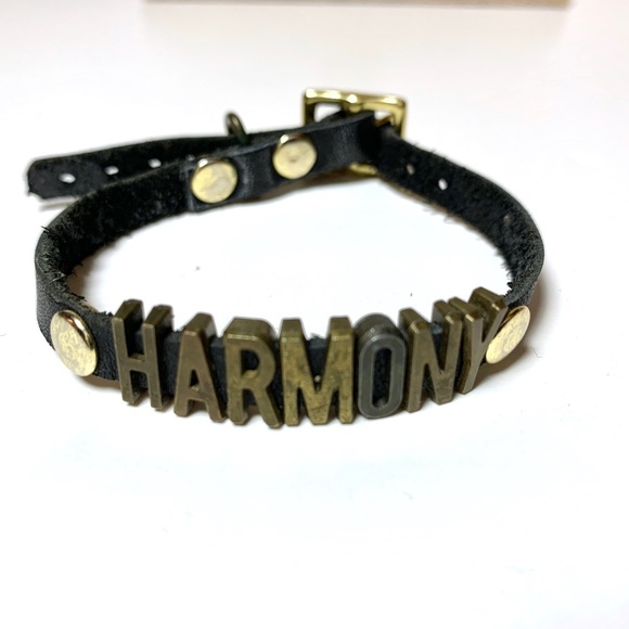 HARMONY Brass Letters Leather Buckle Bracelet - Picture 13 of 16